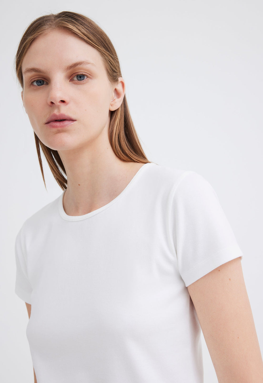 Jac+Jack Stand Ribbed Cotton Tee - White